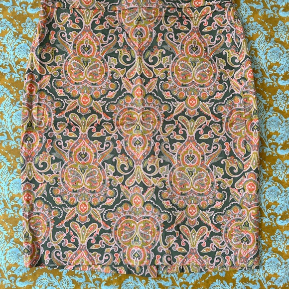 J Crew Paisley Pencil Skirt - Picture 1 of 4